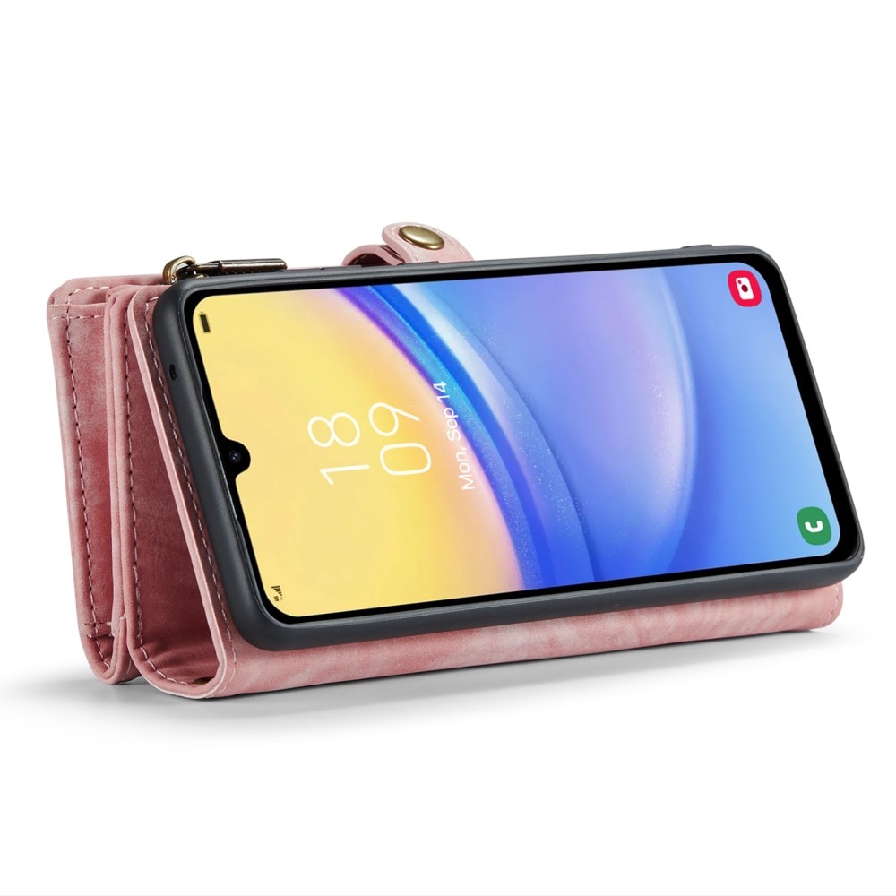 Multi-slot Mobiltaske Samsung Galaxy A15 lyserød