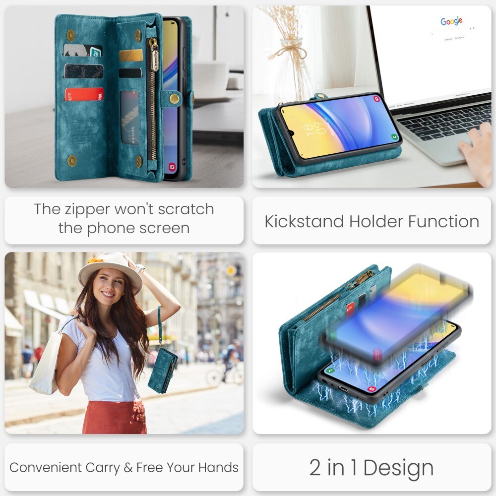 Multi-slot Mobiltaske Samsung Galaxy A15 blå