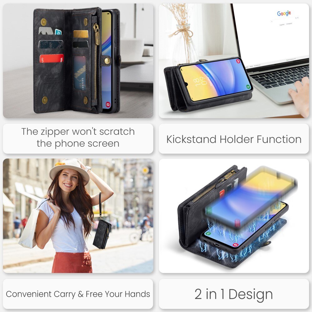 Multi-slot Mobiltaske Samsung Galaxy A15 grå