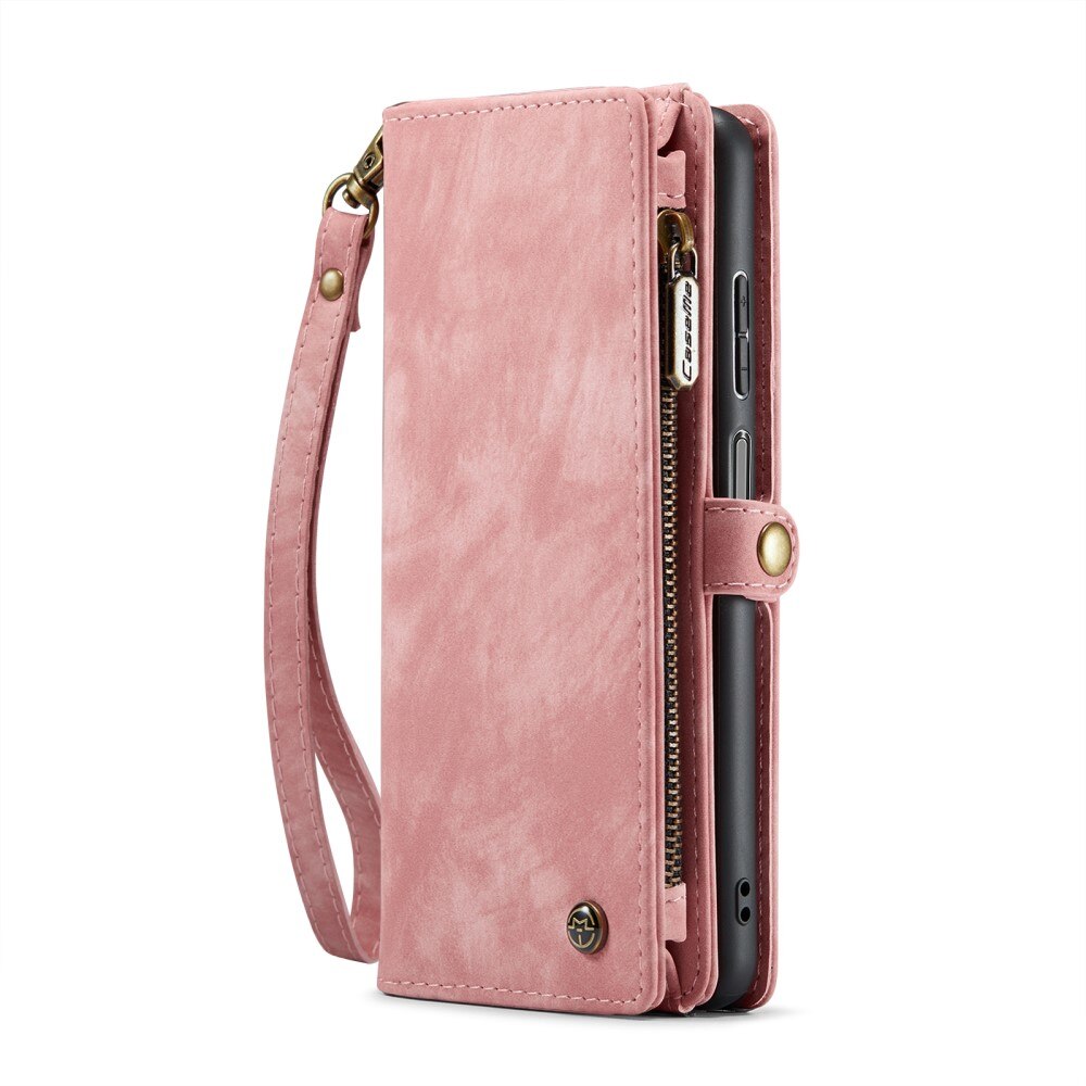 Multi-slot Mobiltaske Samsung Galaxy A25 Lyserød