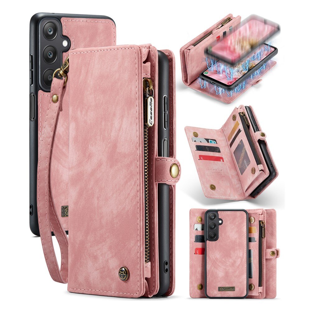 Multi-slot Mobiltaske Samsung Galaxy A25 Lyserød