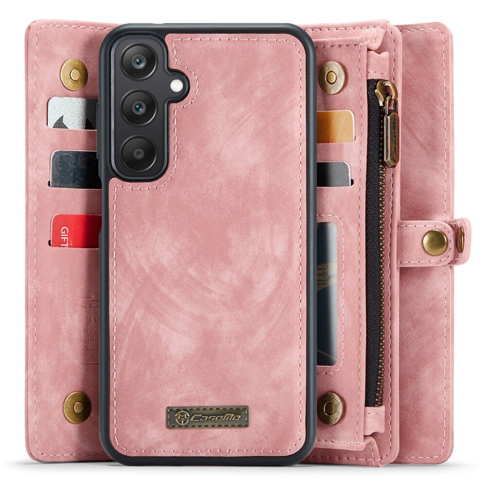 Multi-slot Mobiltaske Samsung Galaxy A25 Lyserød