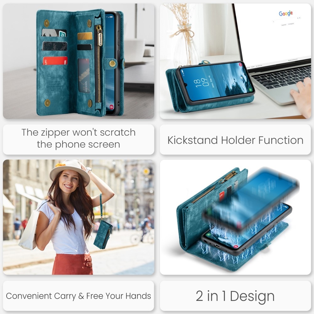 Multi-slot Mobiltaske Samsung Galaxy A25 blå