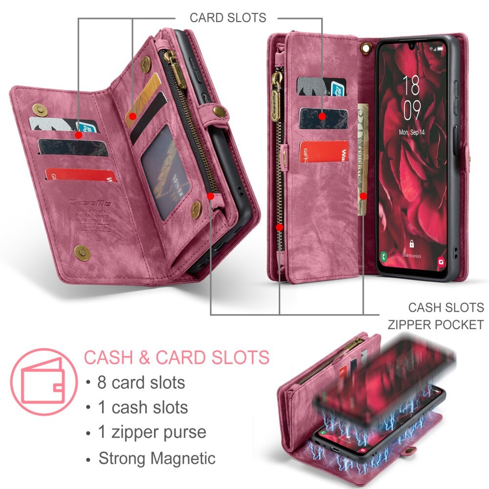 Multi-slot Mobiltaske Samsung Galaxy A25 Rød