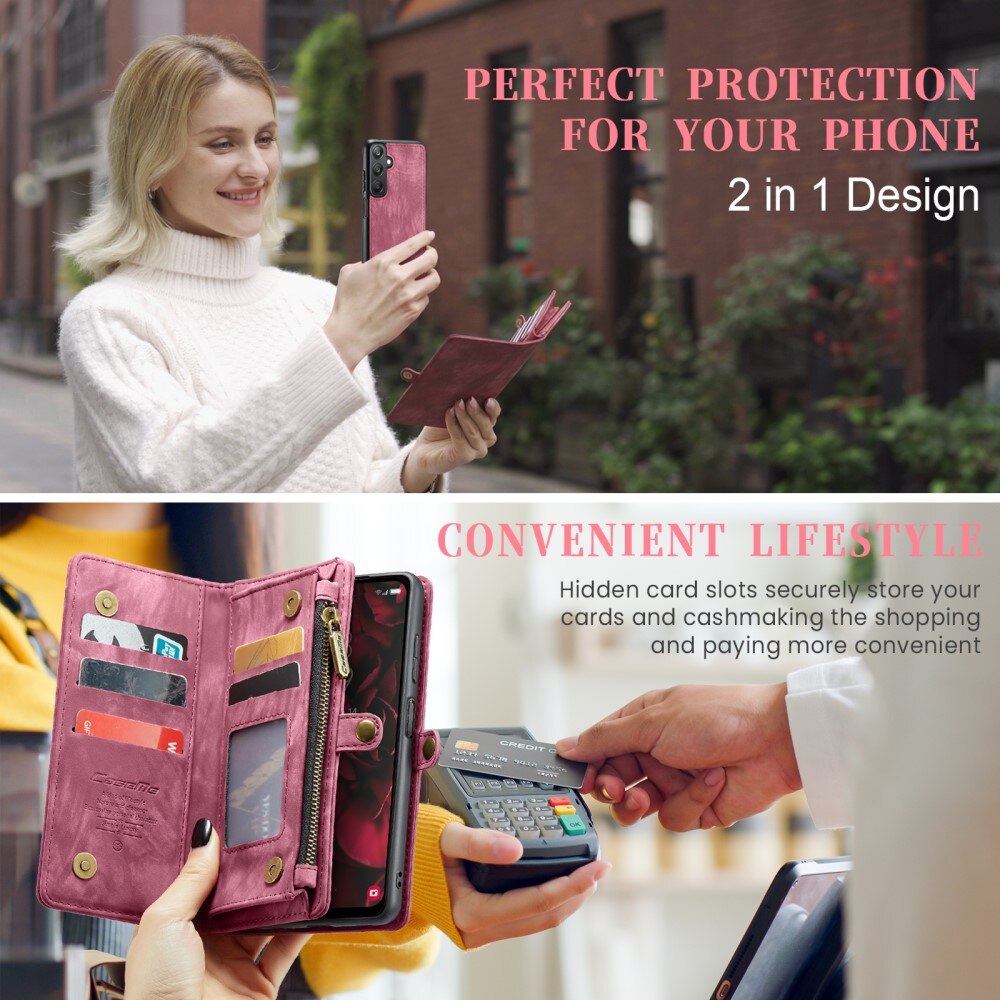 Multi-slot Mobiltaske Samsung Galaxy A25 Rød