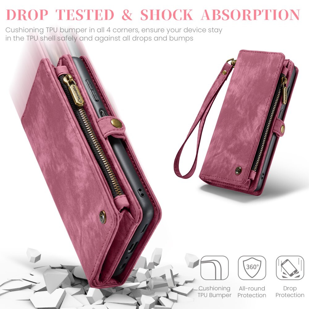Multi-slot Mobiltaske Samsung Galaxy A25 Rød