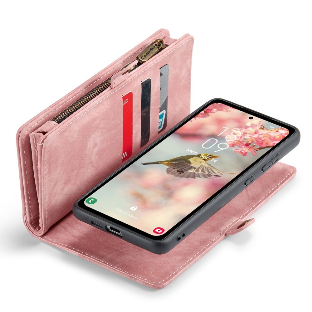 Multi-slot Mobiltaske Samsung Galaxy A55 lyserød