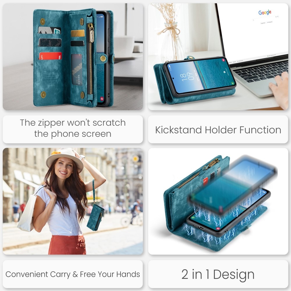 Multi-slot Mobiltaske Samsung Galaxy A55 Blå