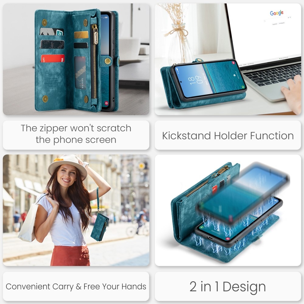Multi-slot Mobiltaske Samsung Galaxy A55 blå
