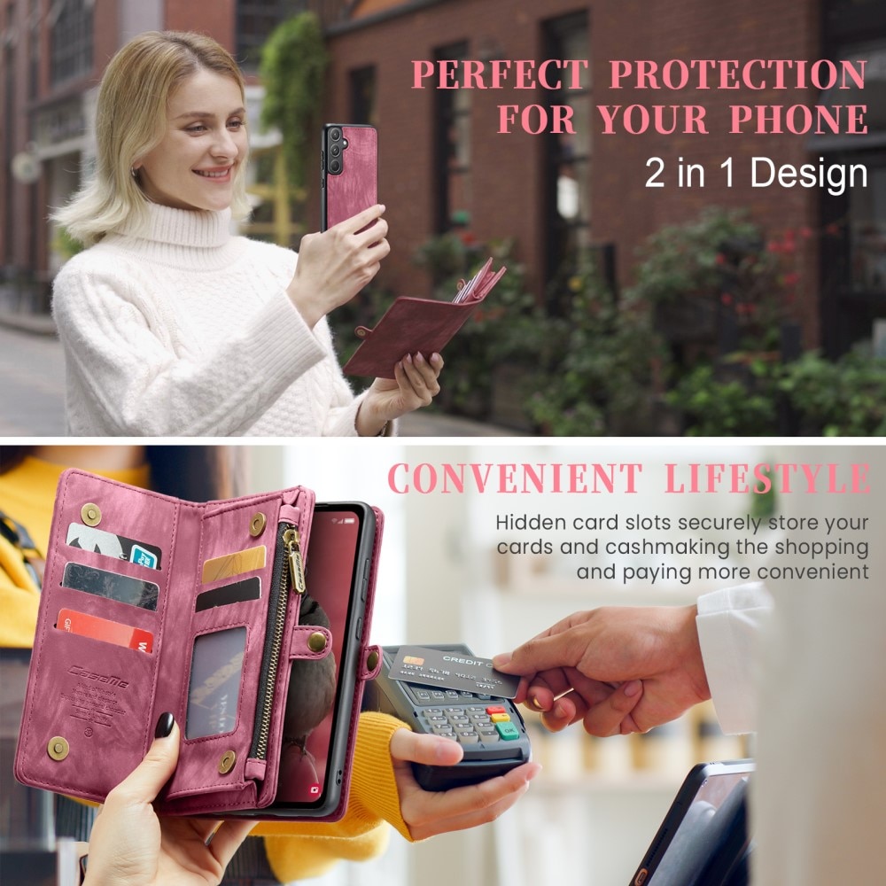 Multi-slot Mobiltaske Samsung Galaxy A55 rød