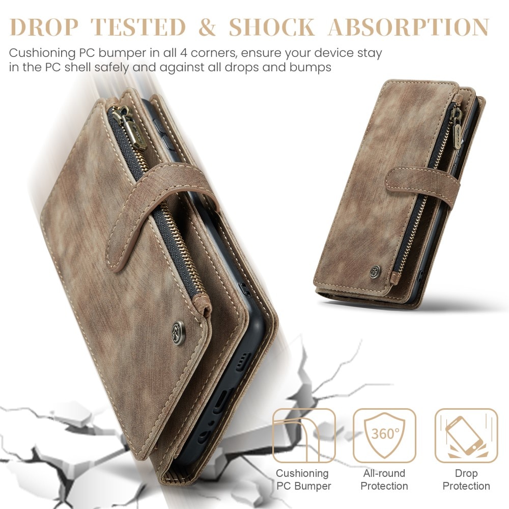 Zipper Wallet Samsung Galaxy A15 Brun