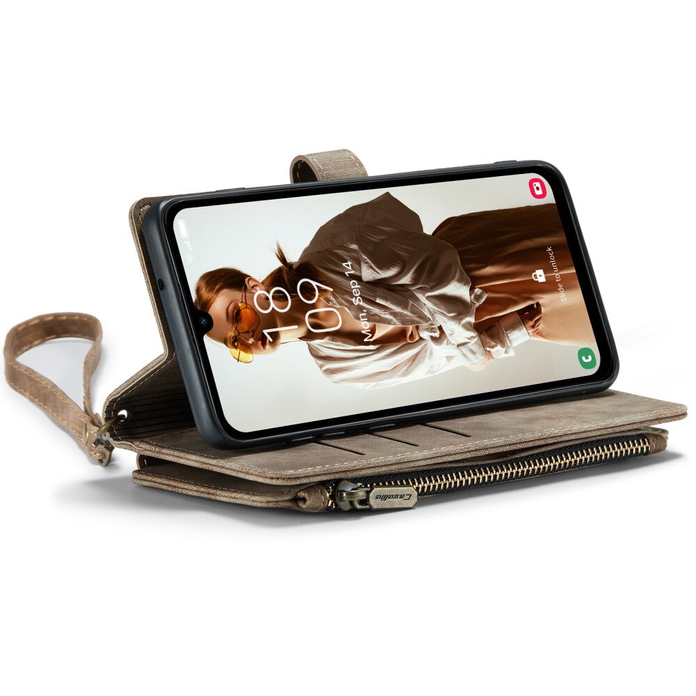 Zipper Wallet Samsung Galaxy A15 Brun