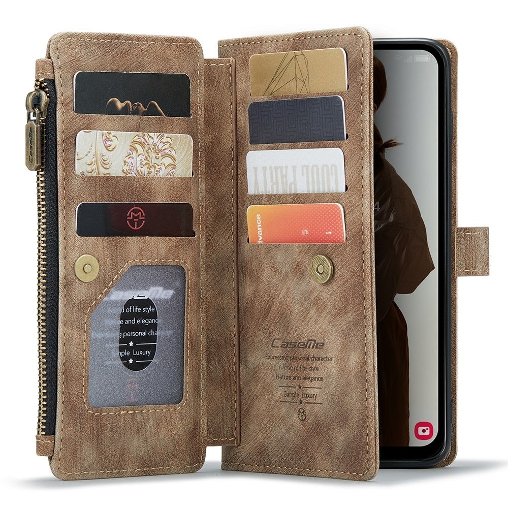 Zipper Wallet Samsung Galaxy A15 Brun