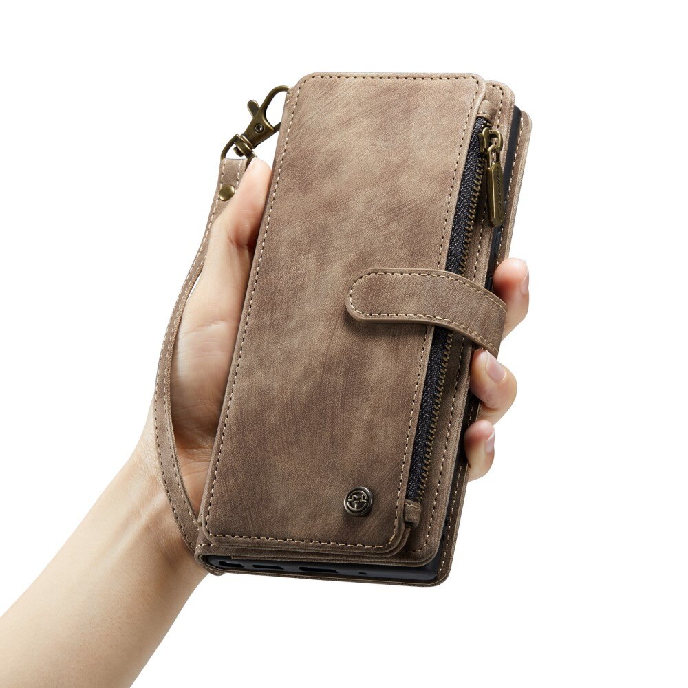 Zipper Wallet Samsung Galaxy A15 Brun