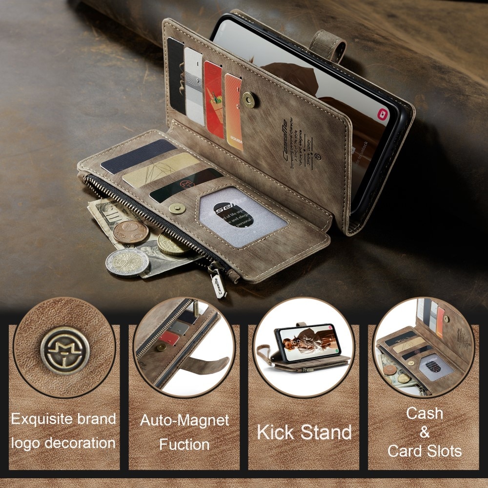 Zipper Wallet Samsung Galaxy A15 Brun