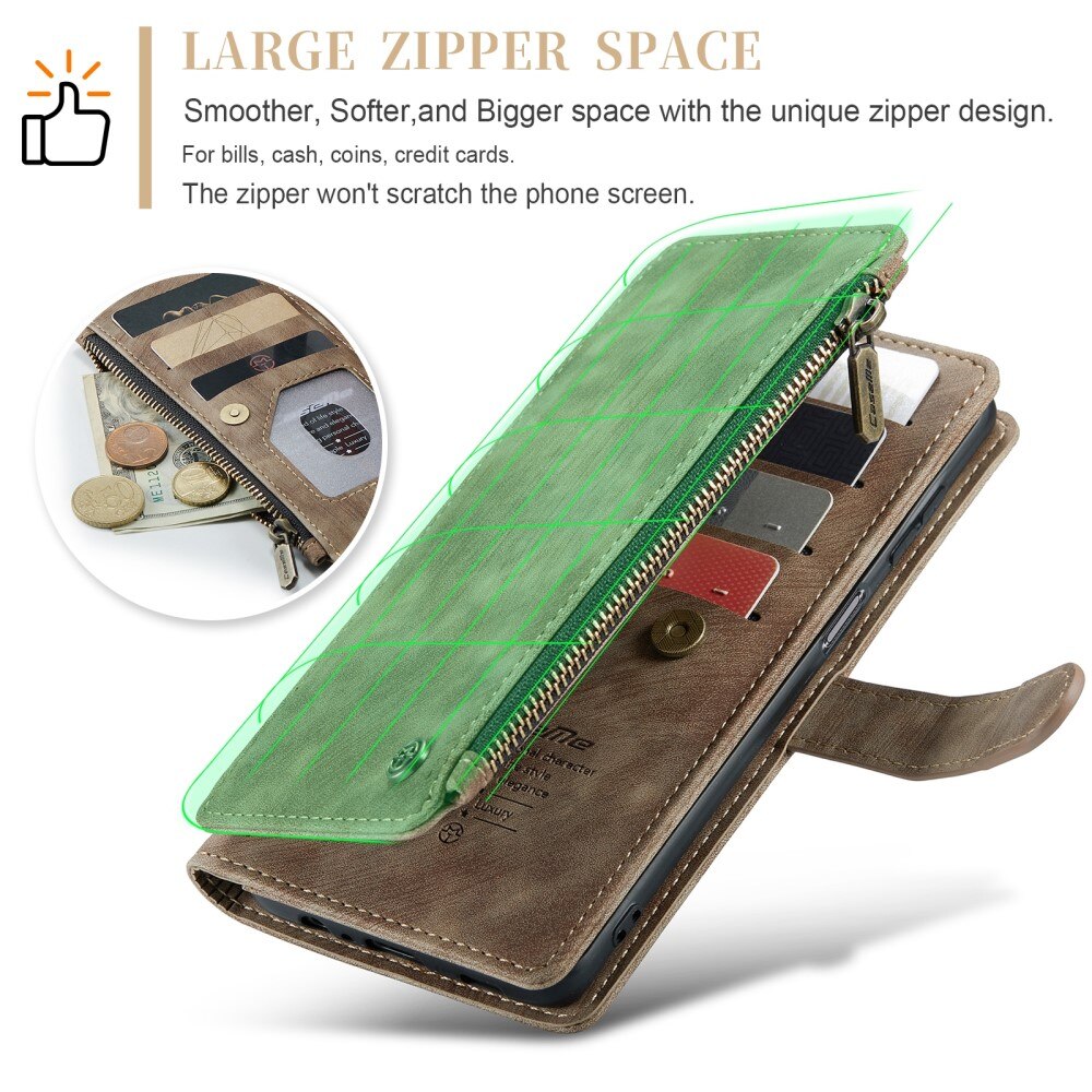 Zipper Wallet Samsung Galaxy A15 Brun
