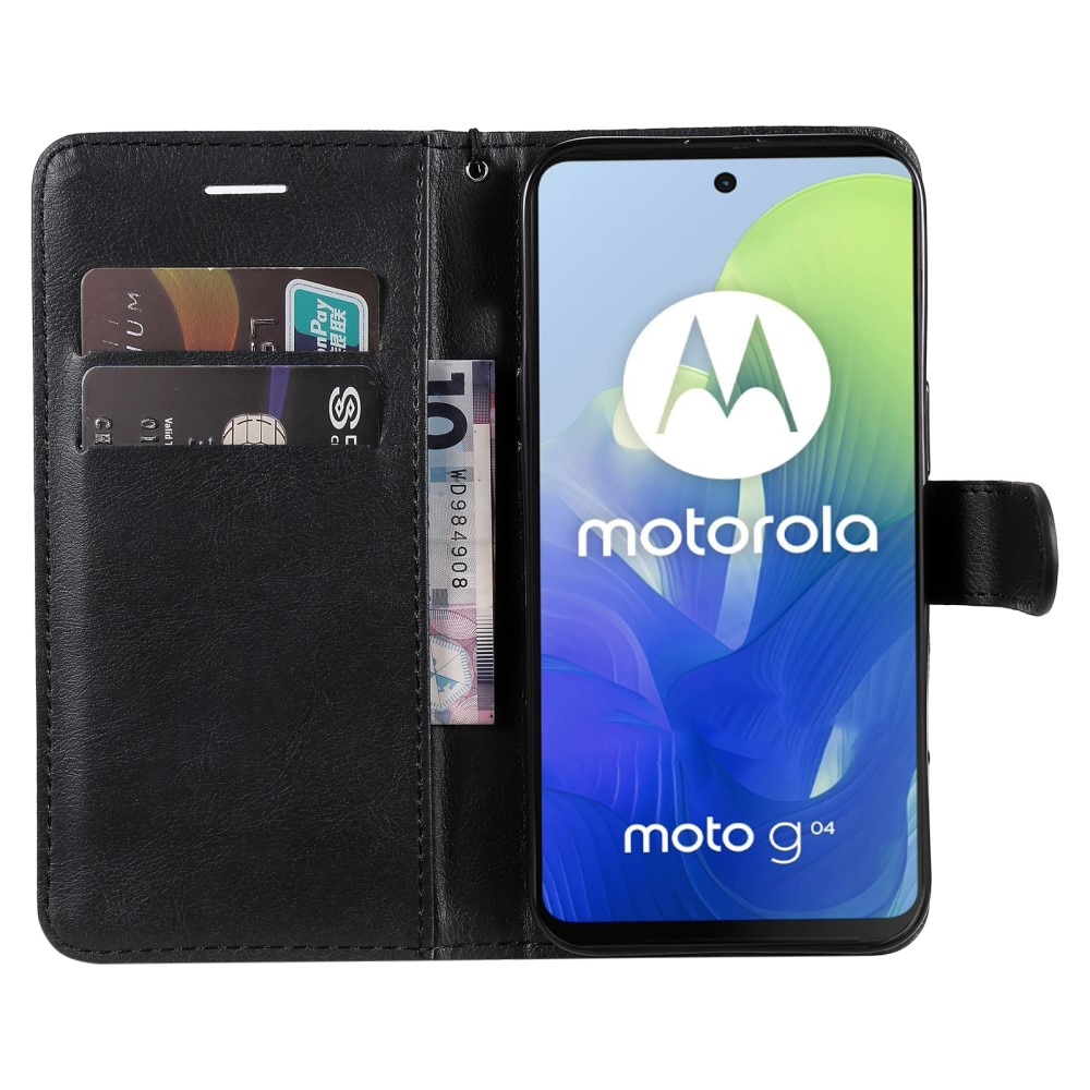 Tegnebogsetui Motorola Moto G04 sort