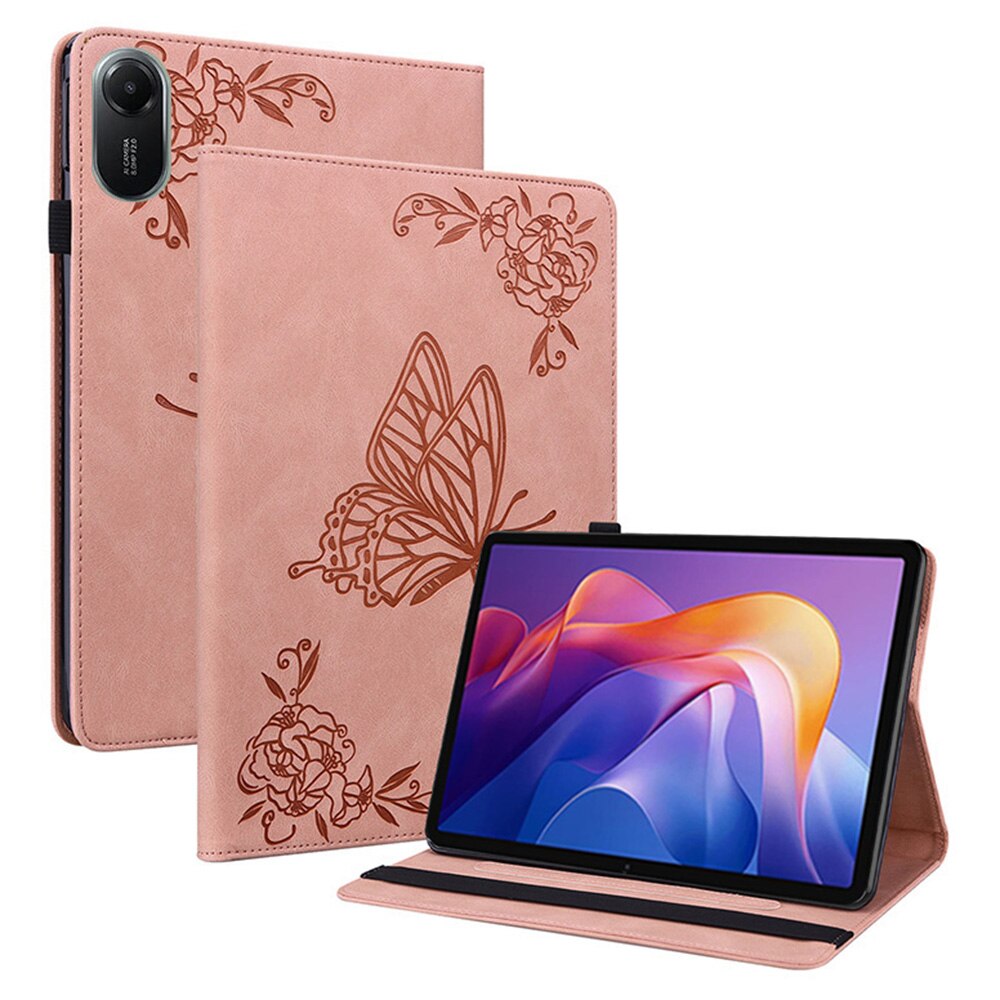 Læderetui Sommerfugle Xiaomi Redmi Pad 2 Lyserød