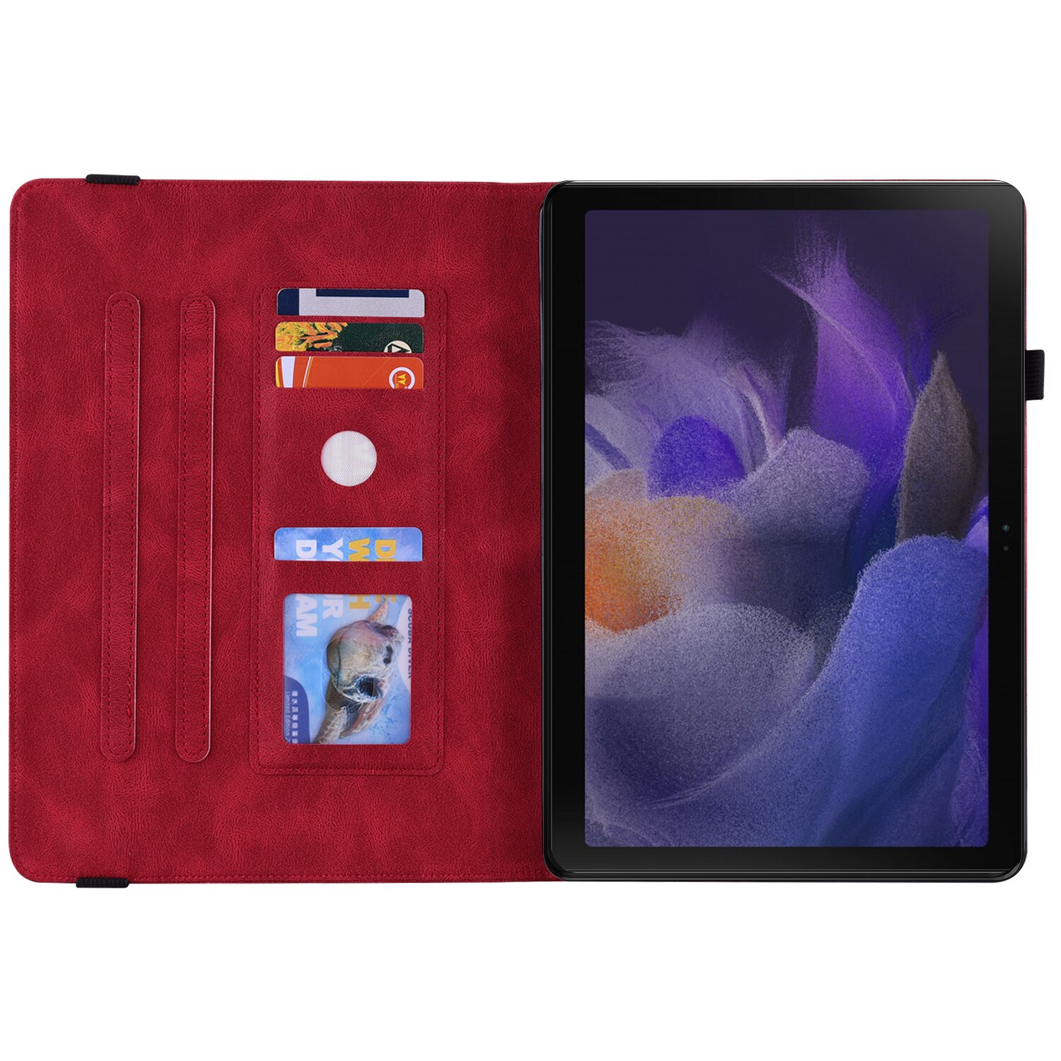Læderetui Sommerfugle Samsung Galaxy Tab A11 Plus Rød