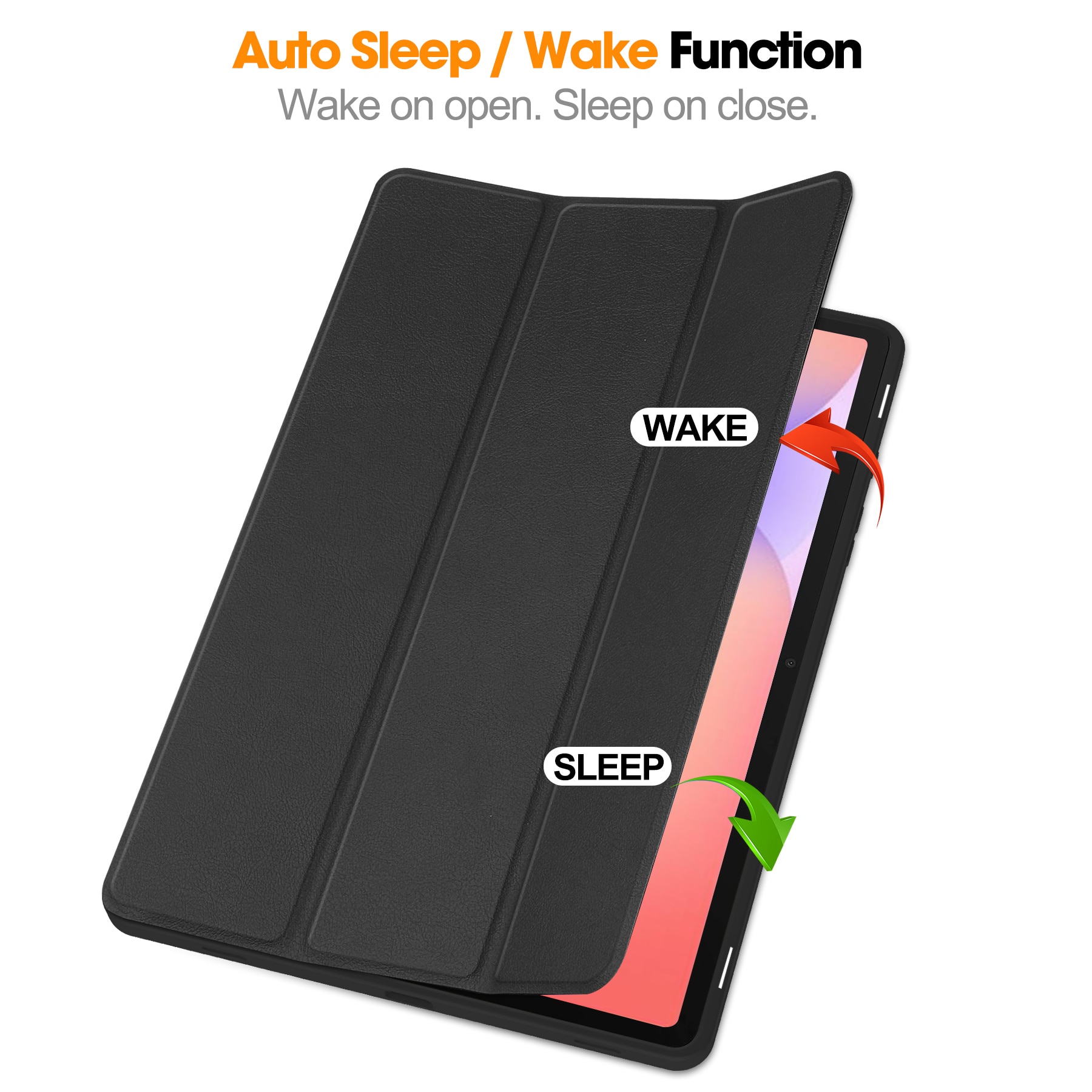 Samsung Galaxy Tab S10 Lite Etui Tri-fold med Pencil-holder Sort