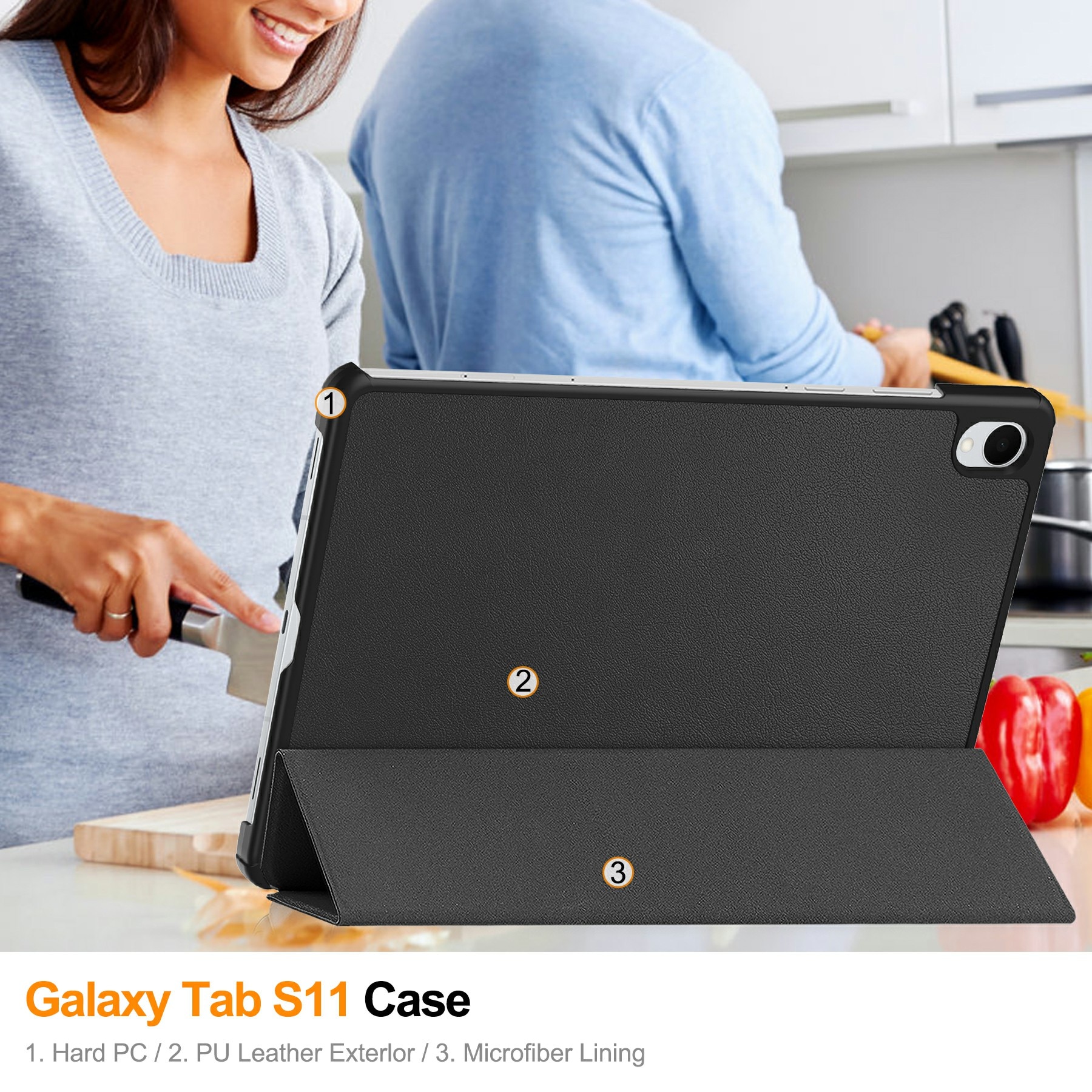 Etui Tri-fold Samsung Galaxy Tab S11 Sort