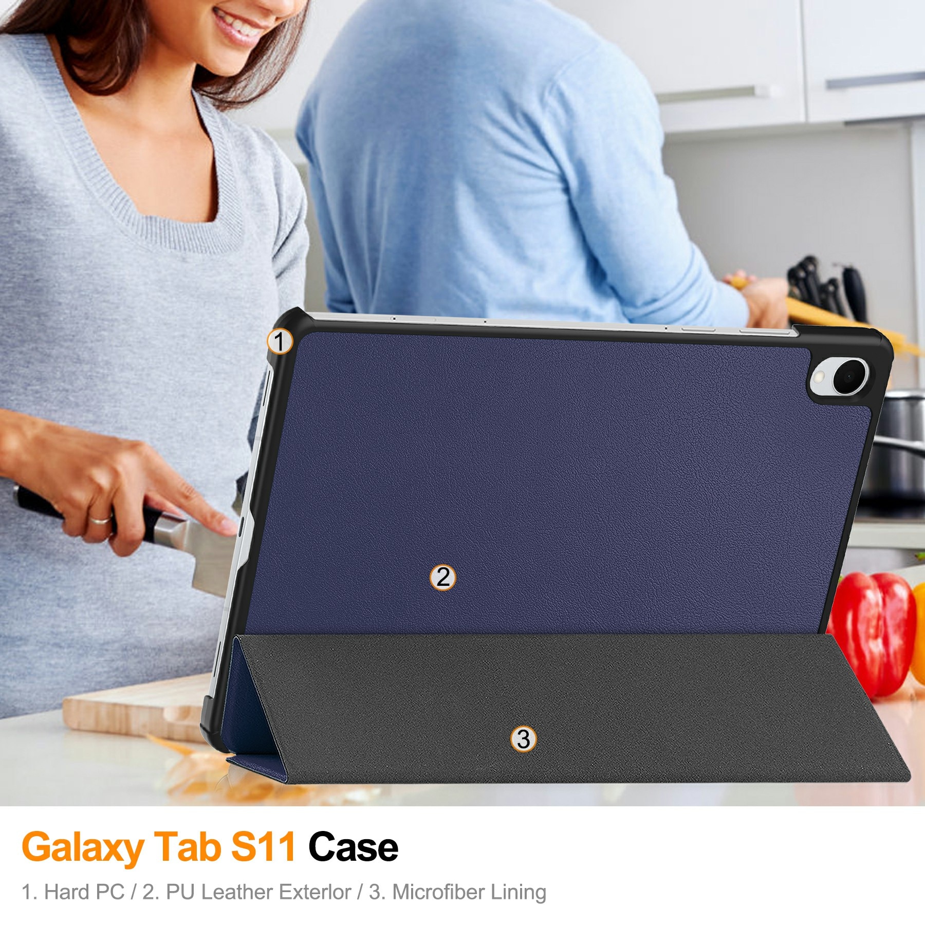 Etui Tri-fold Samsung Galaxy Tab S11 Blå