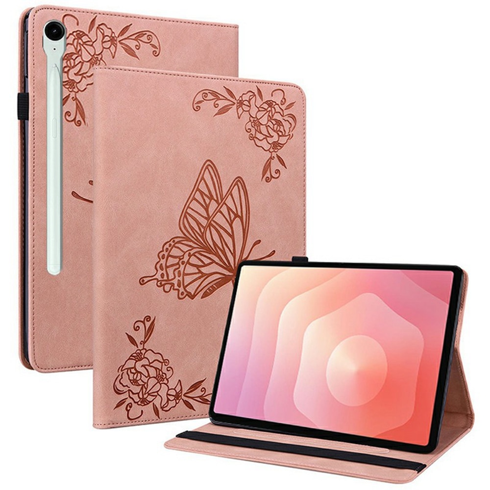 Læderetui Sommerfugle Samsung Galaxy Tab S11 Lyserød