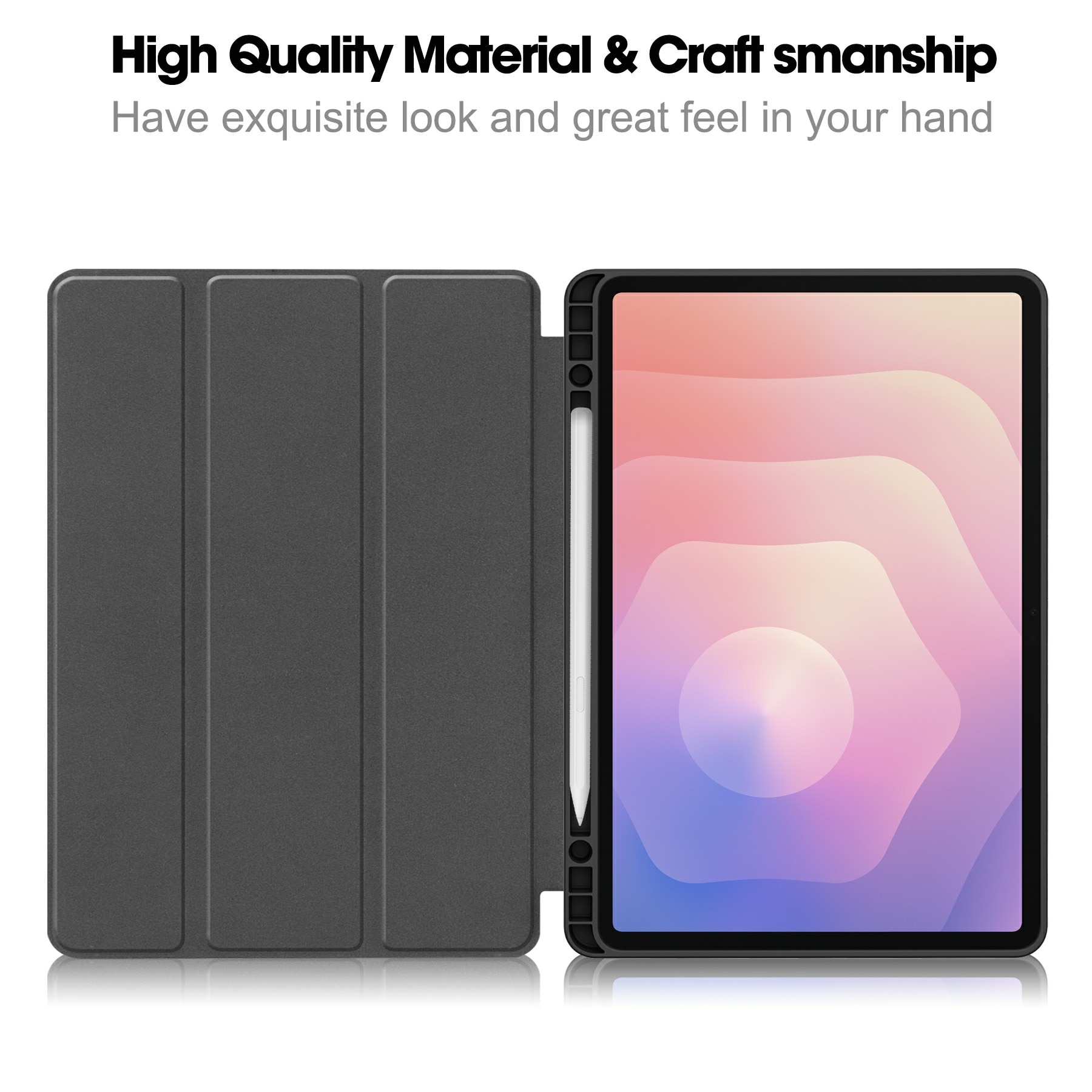 Samsung Galaxy Tab S11 Etui Tri-fold med Pencil-holder Sort
