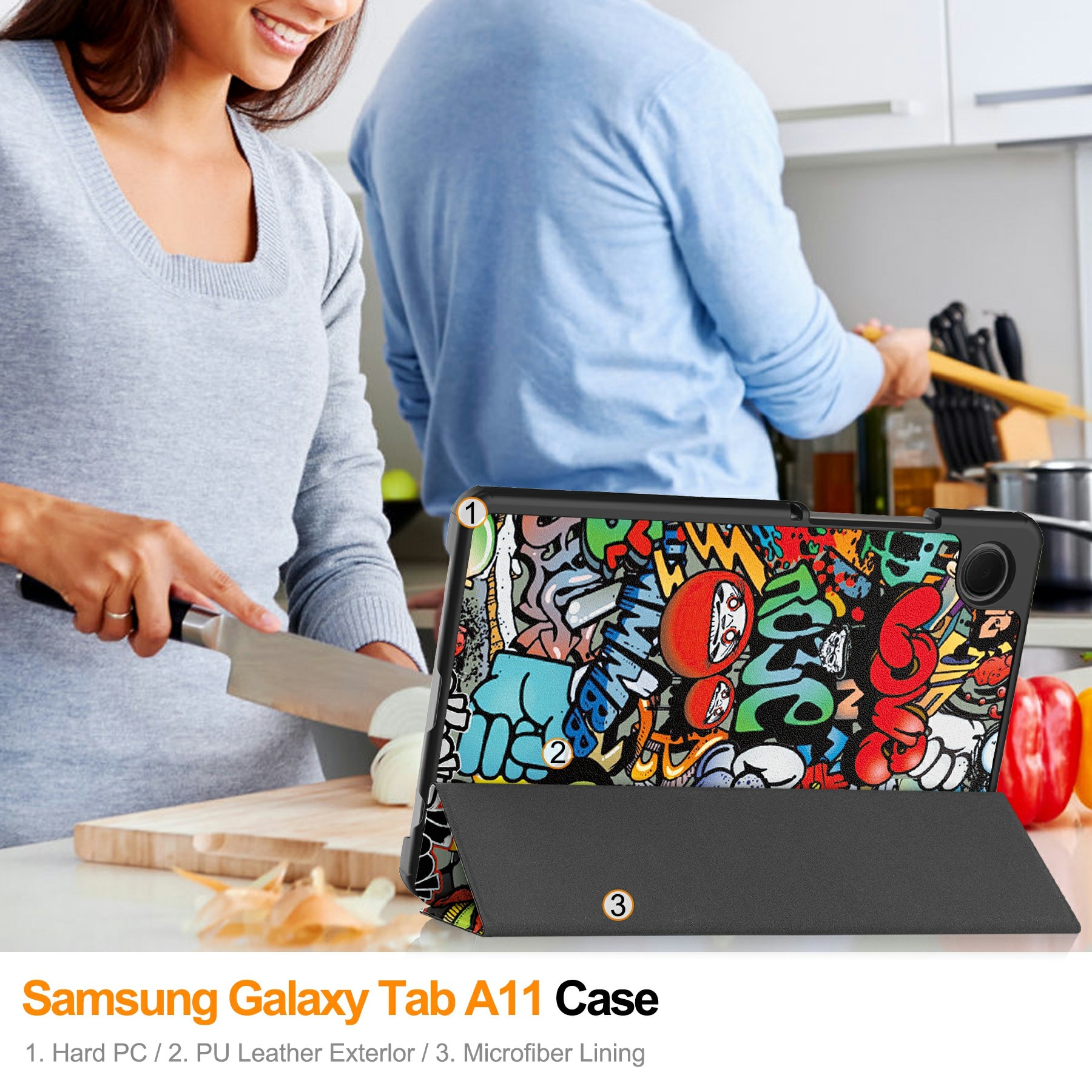 Etui Tri-fold Samsung Galaxy Tab A11 Graffiti