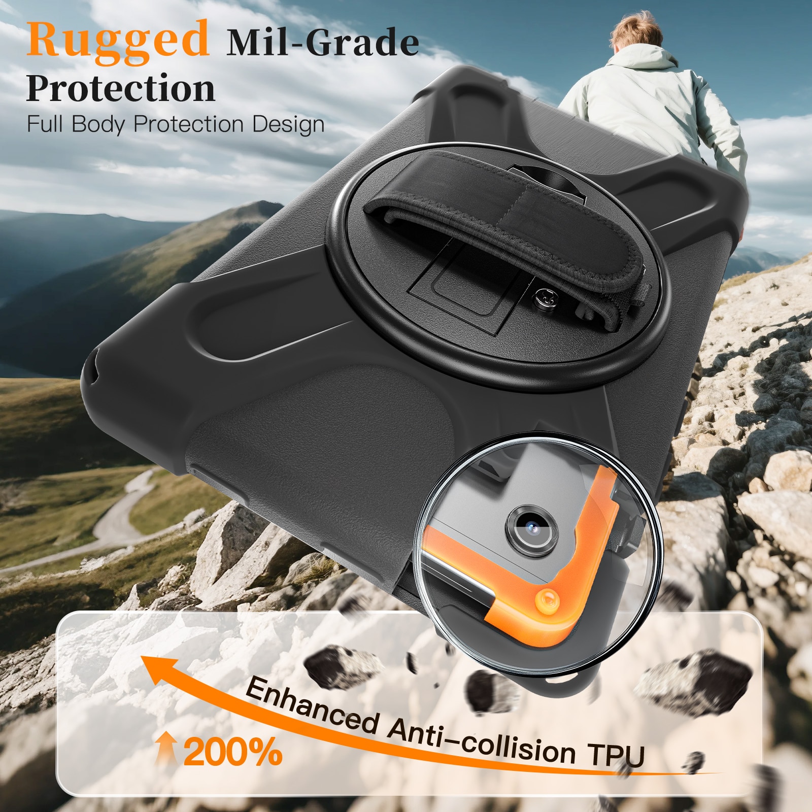 Stødsikker Hybridcover Samsung Galaxy Tab A11 Plus sort