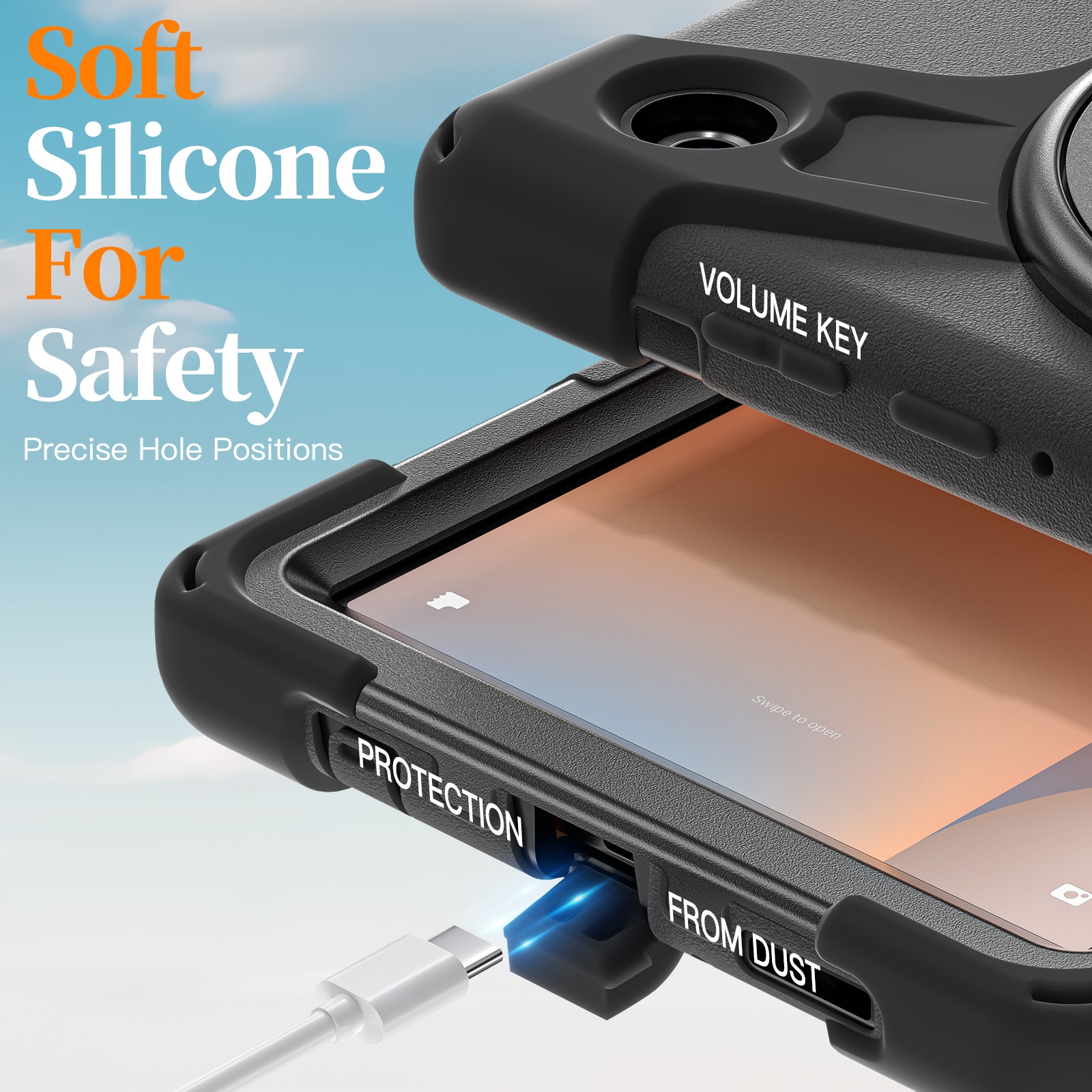 Stødsikker Hybridcover Samsung Galaxy Tab A11 Plus sort