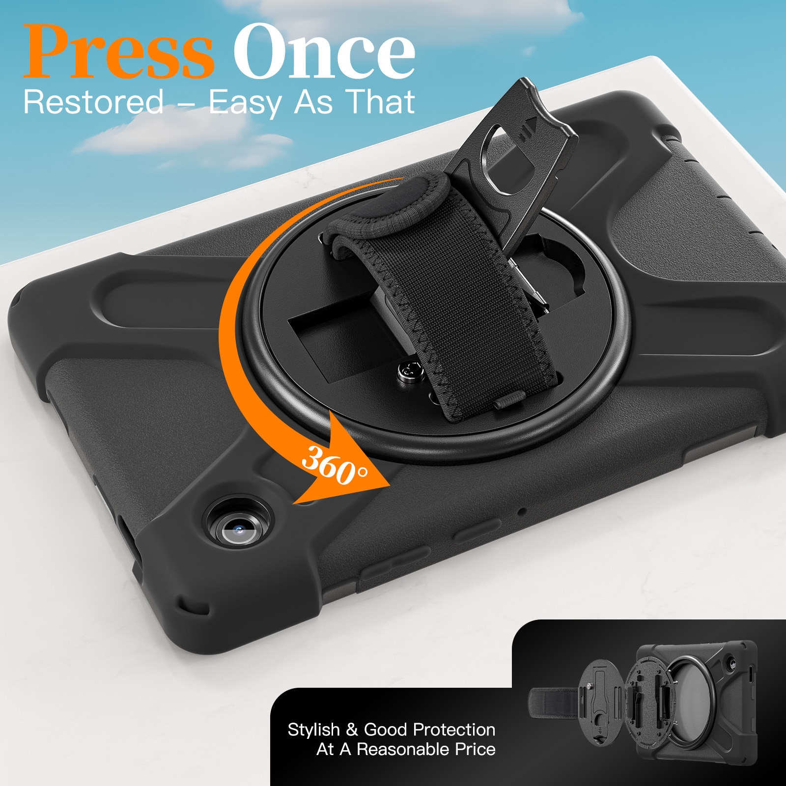 Stødsikker Hybridcover Samsung Galaxy Tab A11 Plus sort