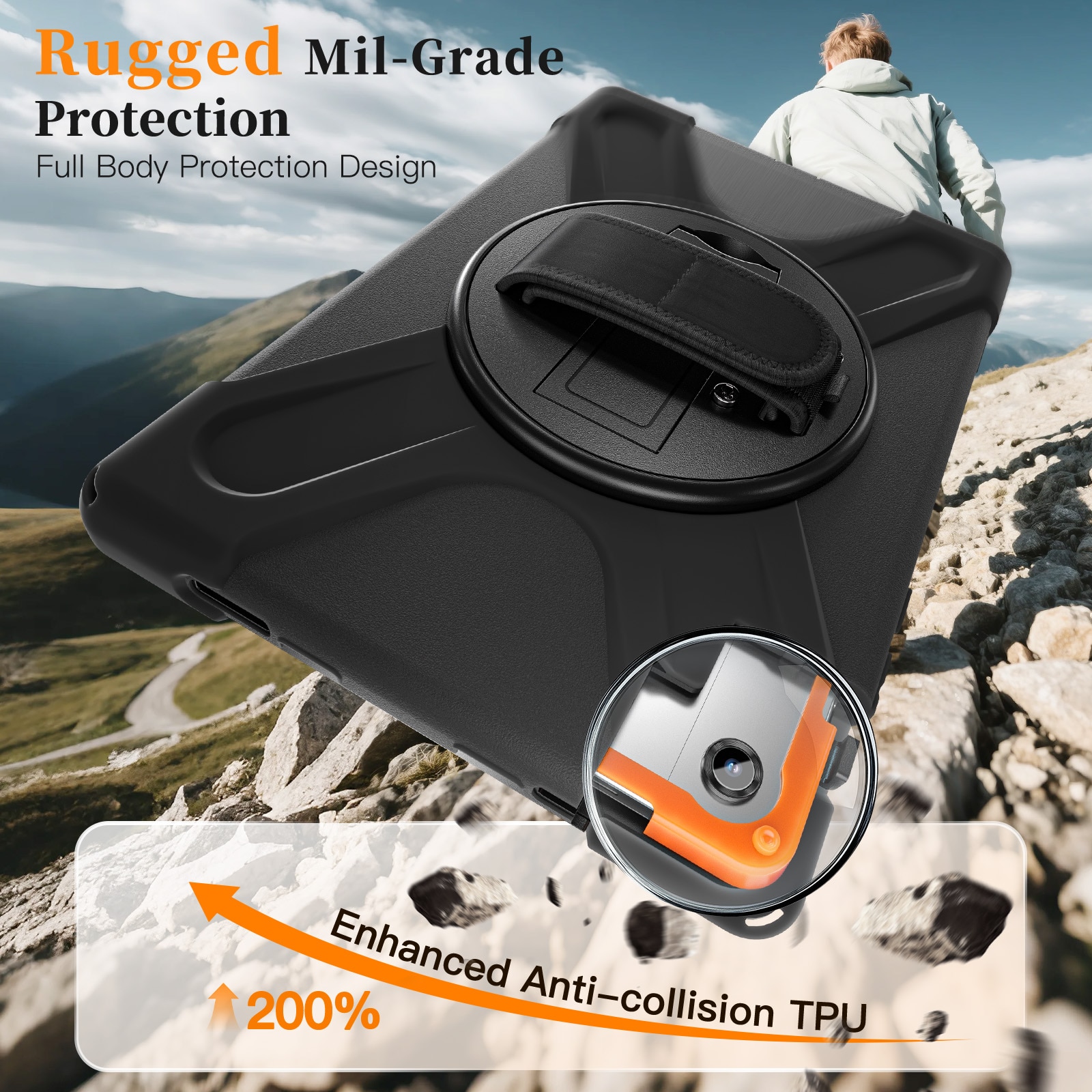 Stødsikker Hybridcover Samsung Galaxy Tab A11 Plus sort