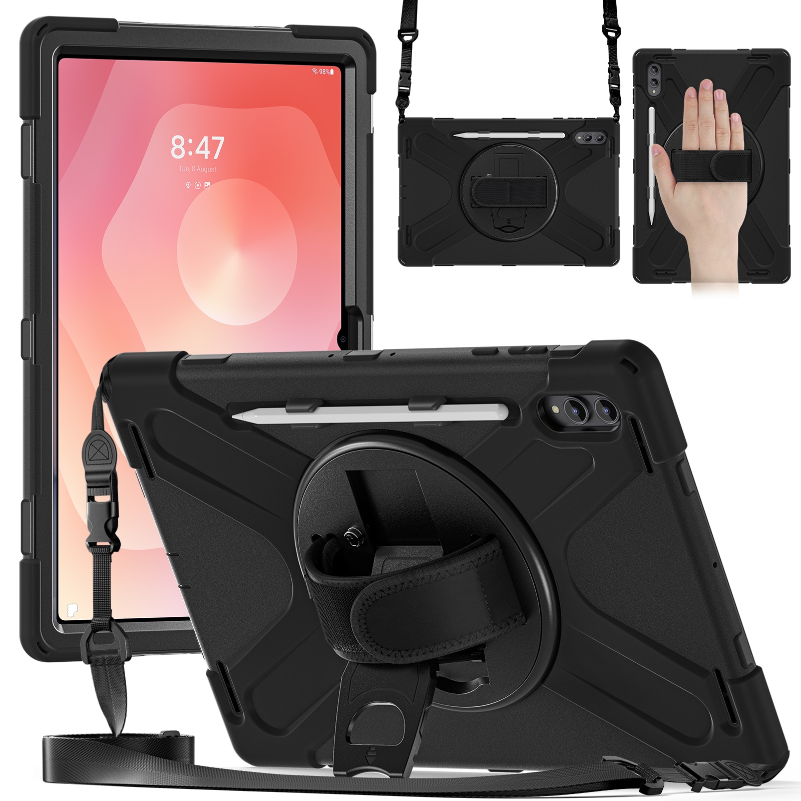 Stødsikker Hybridcover Samsung Galaxy Tab S11 Ultra sort