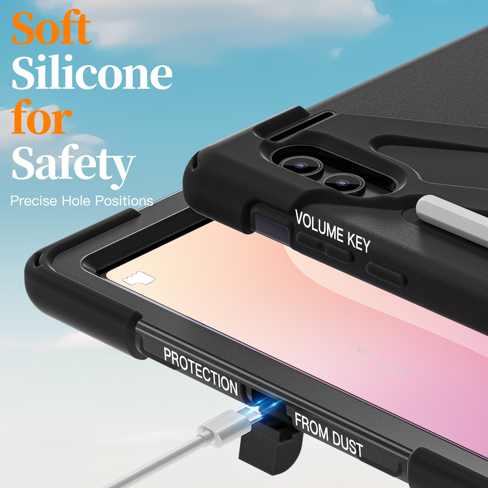 Stødsikker Hybridcover Samsung Galaxy Tab S11 Ultra sort