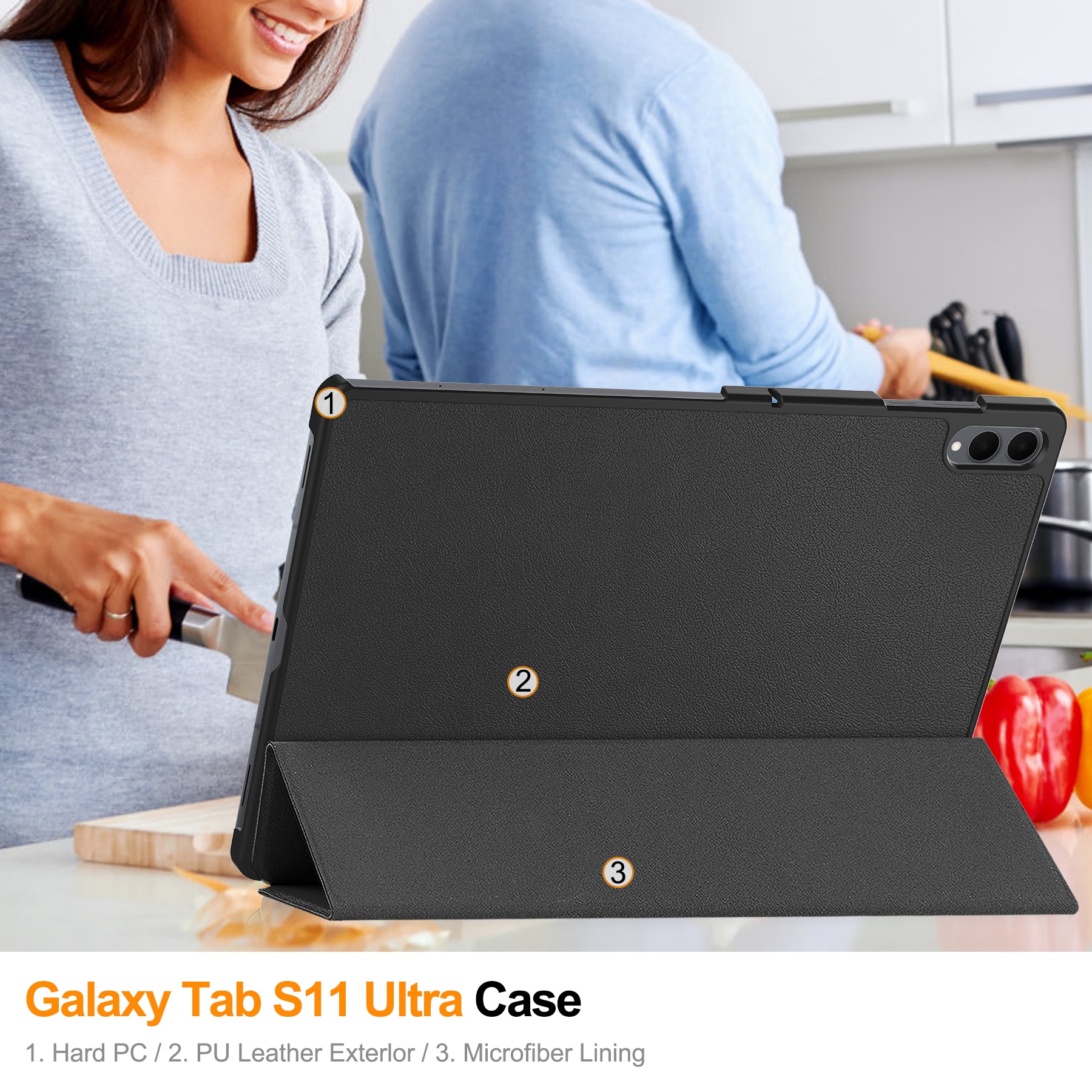 Etui Tri-fold Samsung Galaxy Tab S11 Ultra Sort