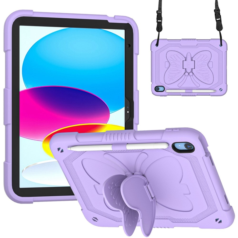 Hybridcover sommerfugl iPad 10.9 10th Gen (2022) lila