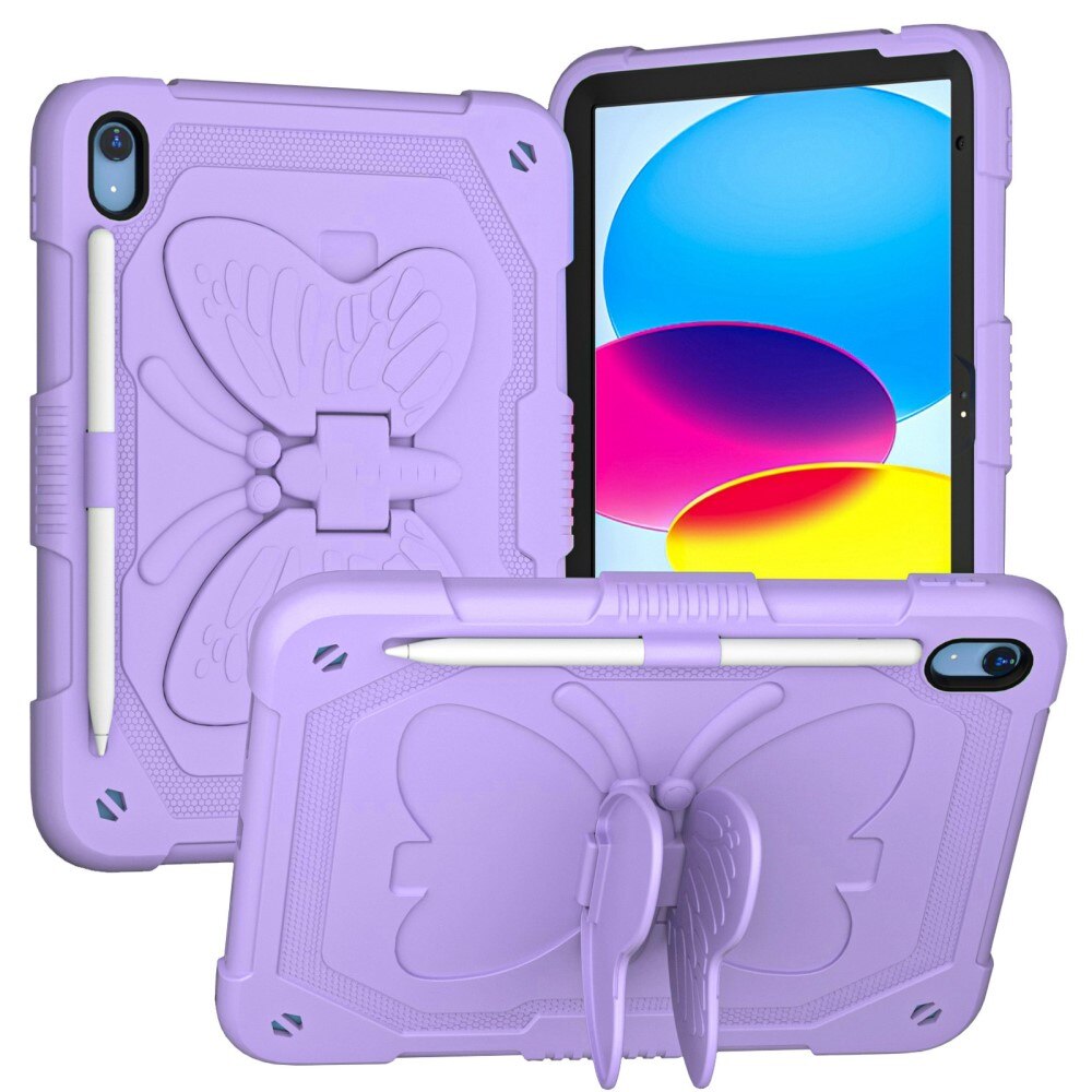 Hybridcover sommerfugl iPad 10.9 10th Gen (2022) lila