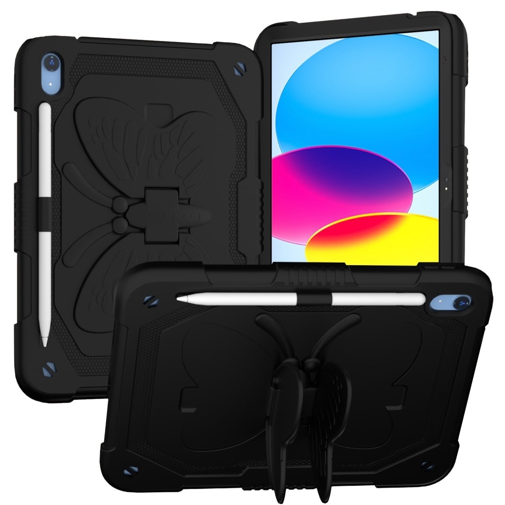 Hybridcover sommerfugl iPad 10.9 10th Gen (2022) sort