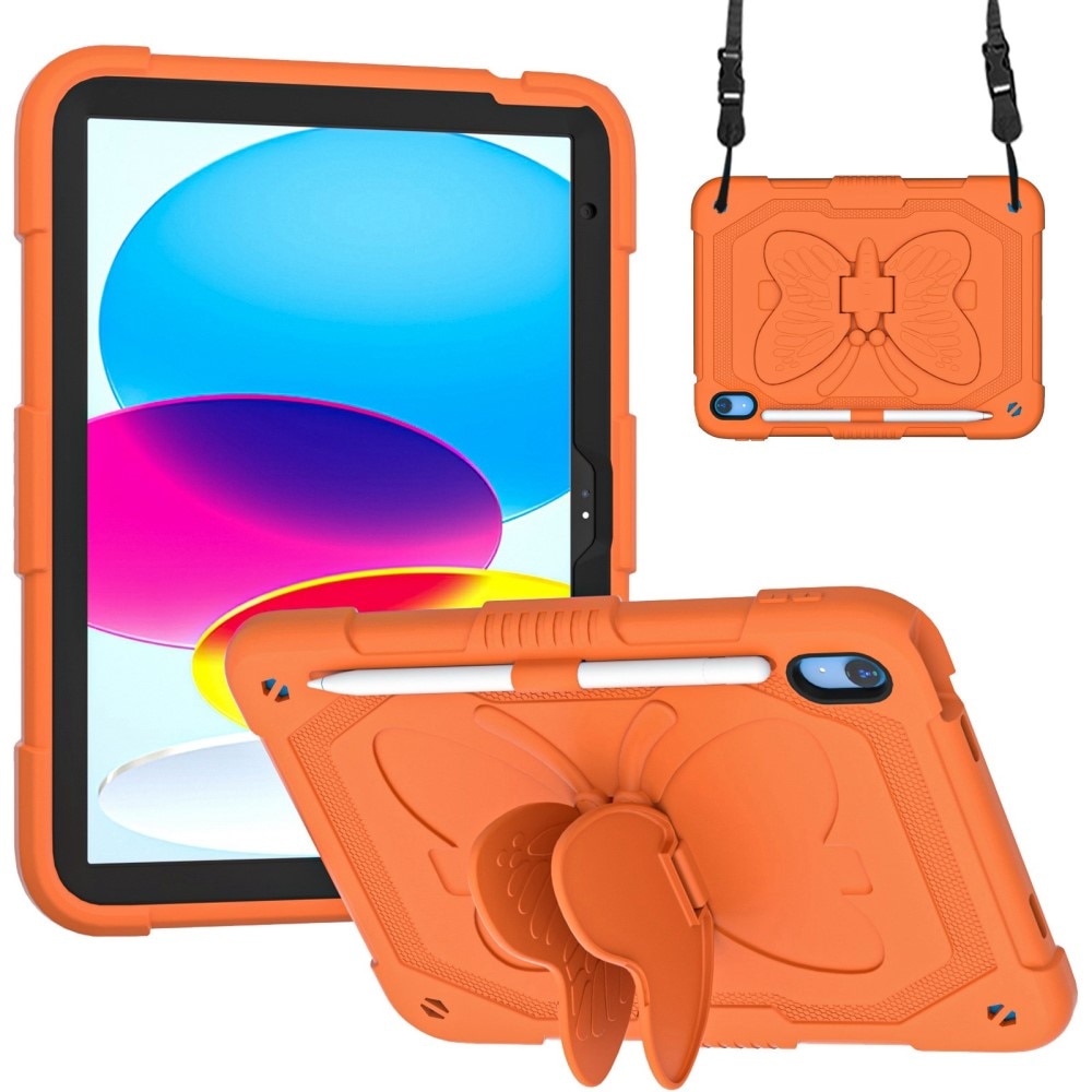 Hybridcover sommerfugl iPad 10.9 10th Gen (2022) orange