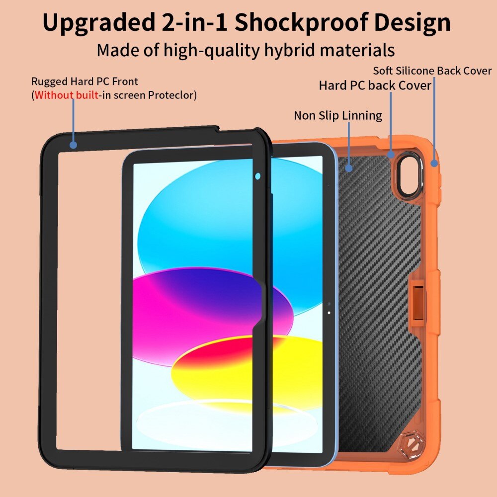 Hybridcover sommerfugl iPad 10.9 10th Gen (2022) orange