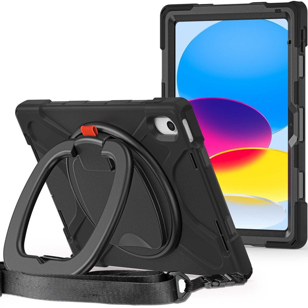 Hybrid-etui med Kickstand og skulderrem iPad 10.9 10th Gen (2022) sort