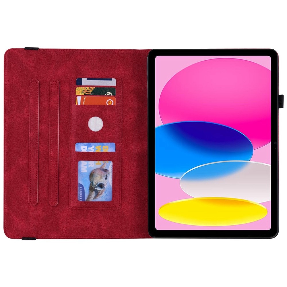 Læderetui Sommerfugle iPad 10.9 10th Gen (2022) rød