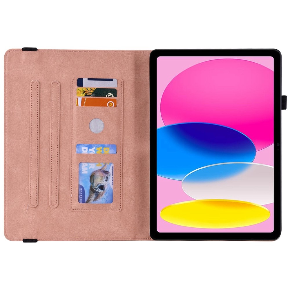 Læderetui Sommerfugle iPad 10.9 10th Gen (2022) lyserød