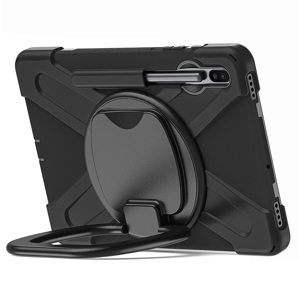 Kickstand Hybrid Case med skulderrem Samsung Galaxy Tab S6 10.5 sort