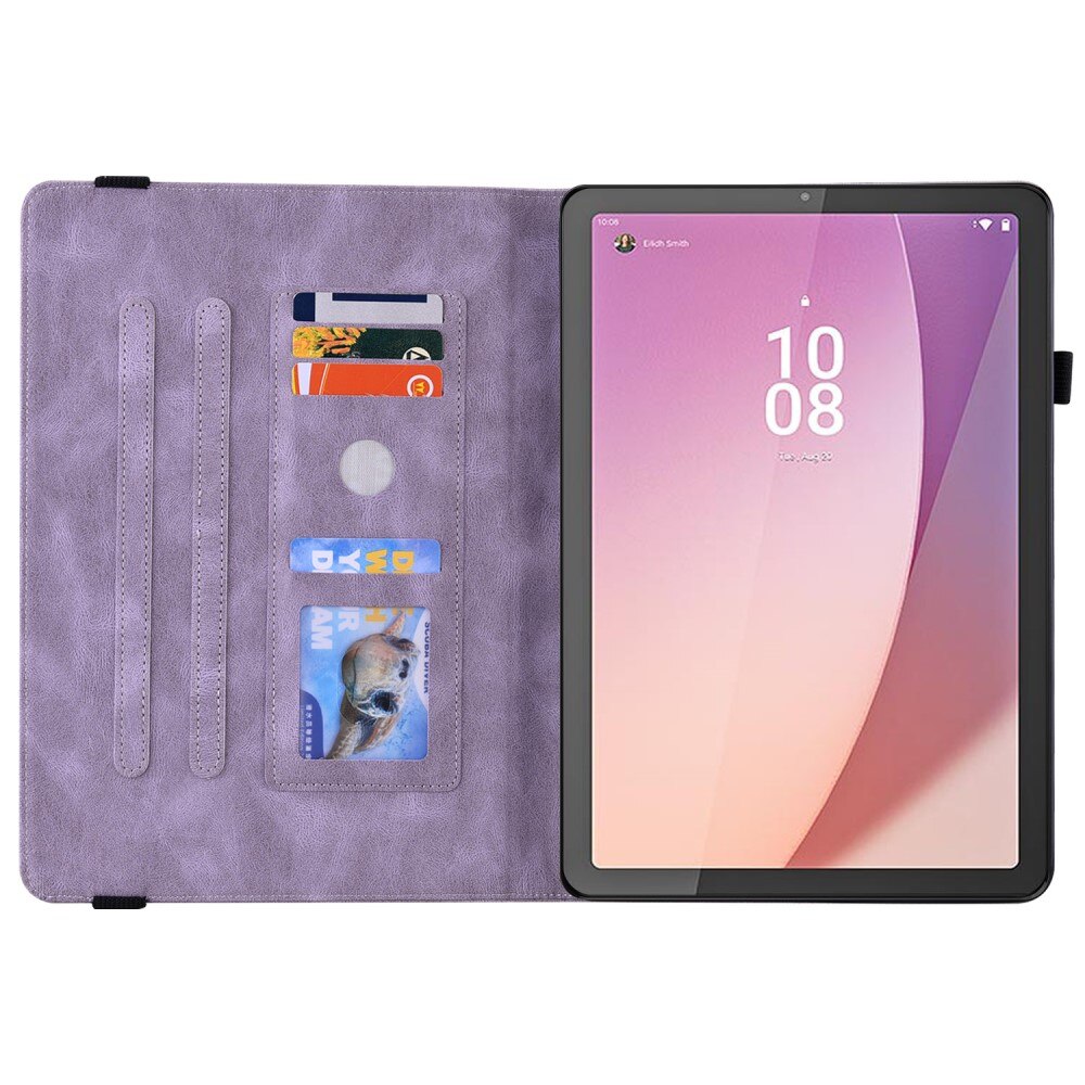 Læderetui Sommerfugle Lenovo Tab M9 Lilla
