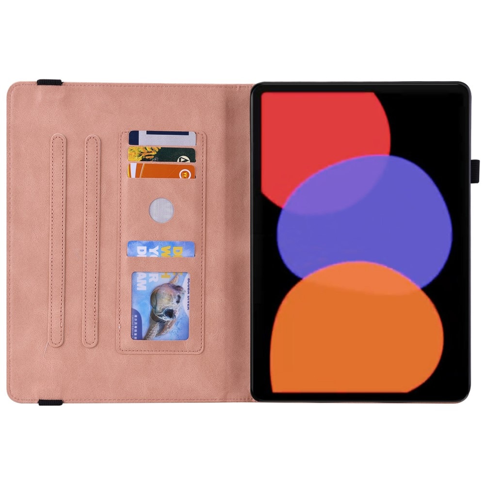 Læderetui Sommerfugle Xiaomi Pad 6 lyserød