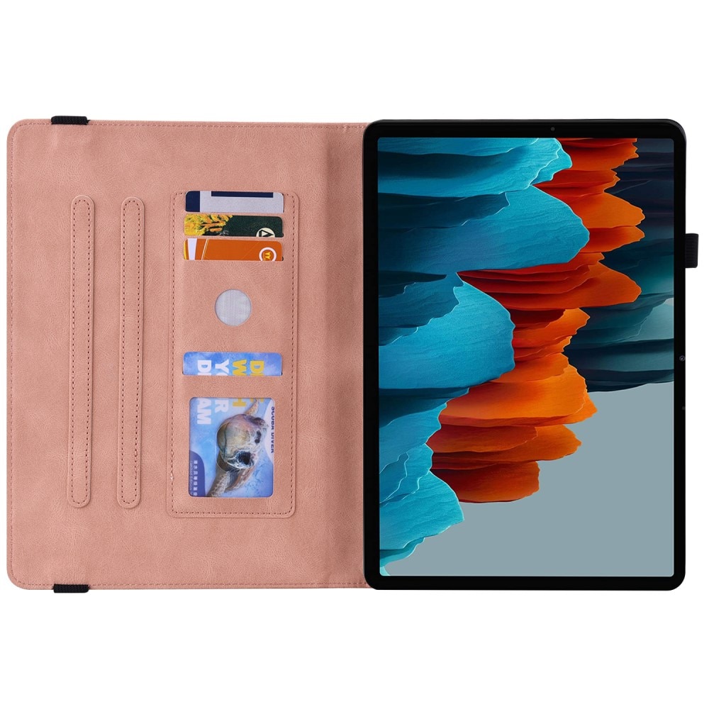 Læderetui Sommerfugle Samsung Galaxy Tab S9 Plus lyserød