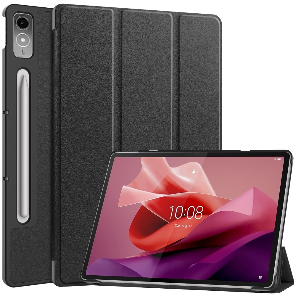 Lenovo Tab P12 Etui Tri-fold med Pencil-holder sort