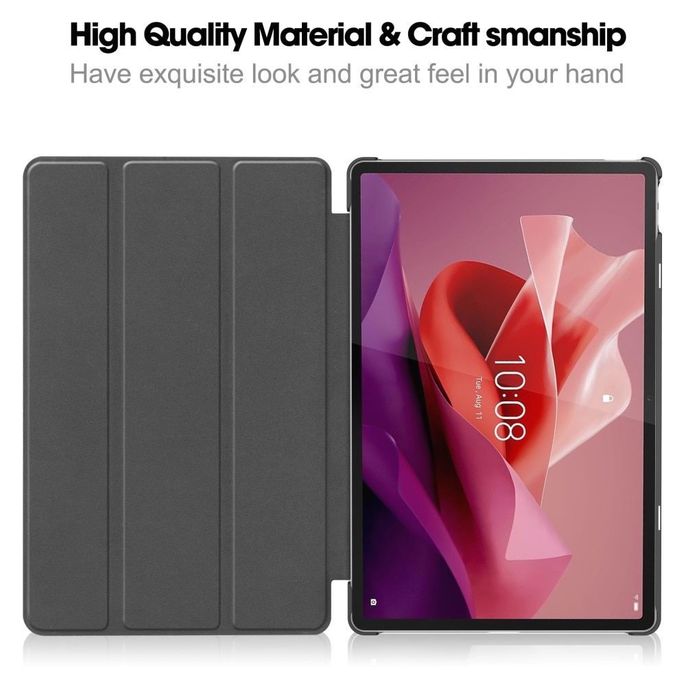 Lenovo Tab P12 Etui Tri-fold med Pencil-holder sort